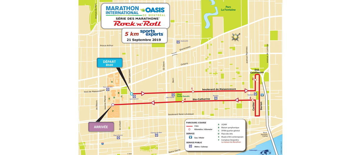 parcours 5km montreal 2019